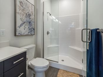 Large shower at the arza apartments